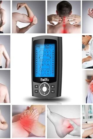 Belifu Dual Channel TENS EMS Unit 24 Modes Muscle Stimulator for Pain Relief Therapy