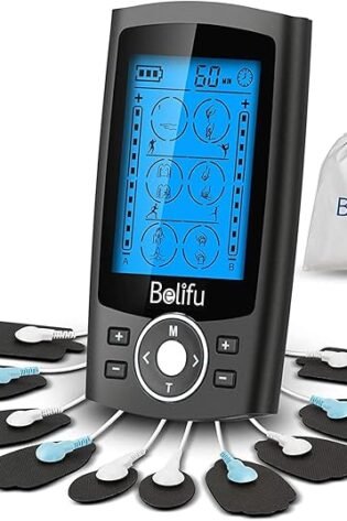 Belifu Dual Channel TENS EMS Unit 24 Modes Muscle Stimulator for Pain Relief Therapy